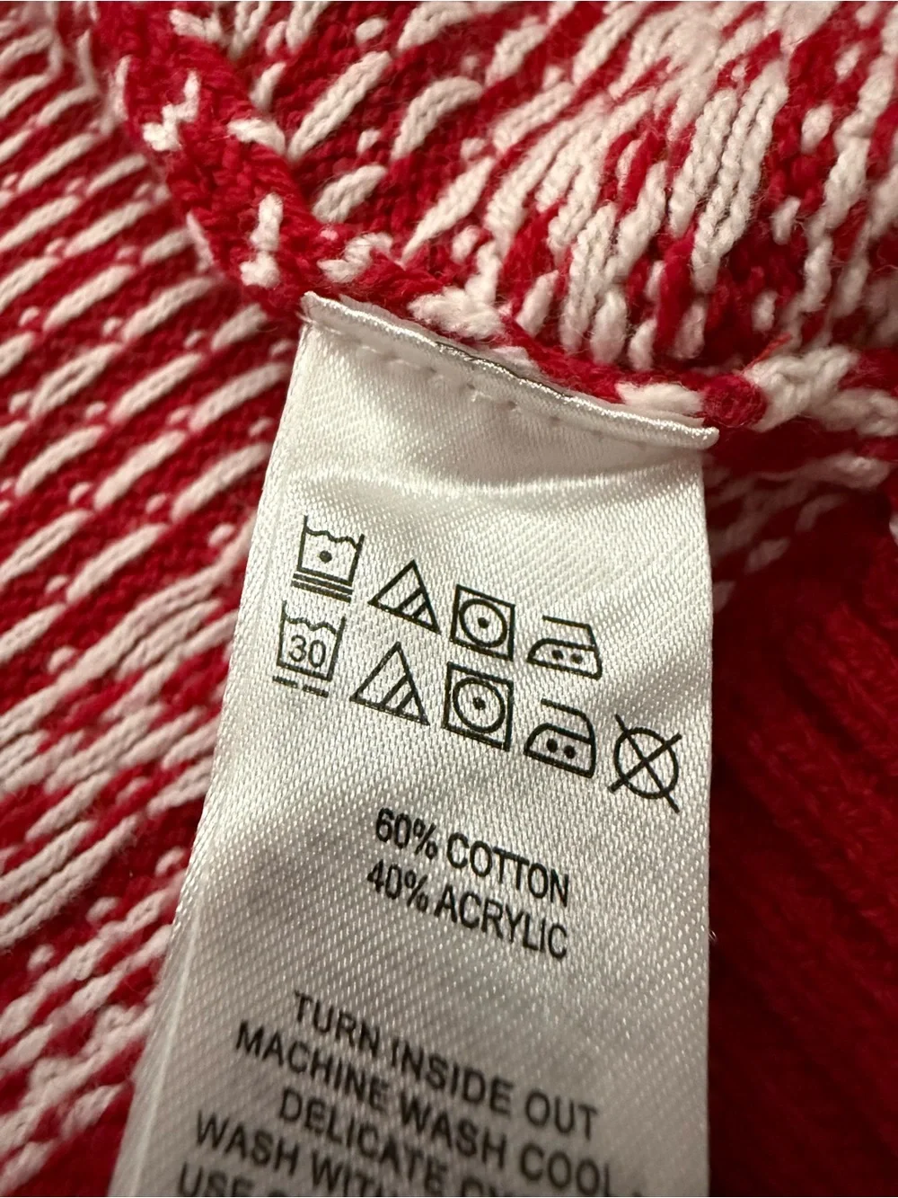 Tahari Baby Fair Isle Cardigan 24M Red White Snowflake Shawl Collar